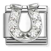 Nomination Composable Classic Link 330304/51 Danish Horseshoe with CZ in 925 Silver